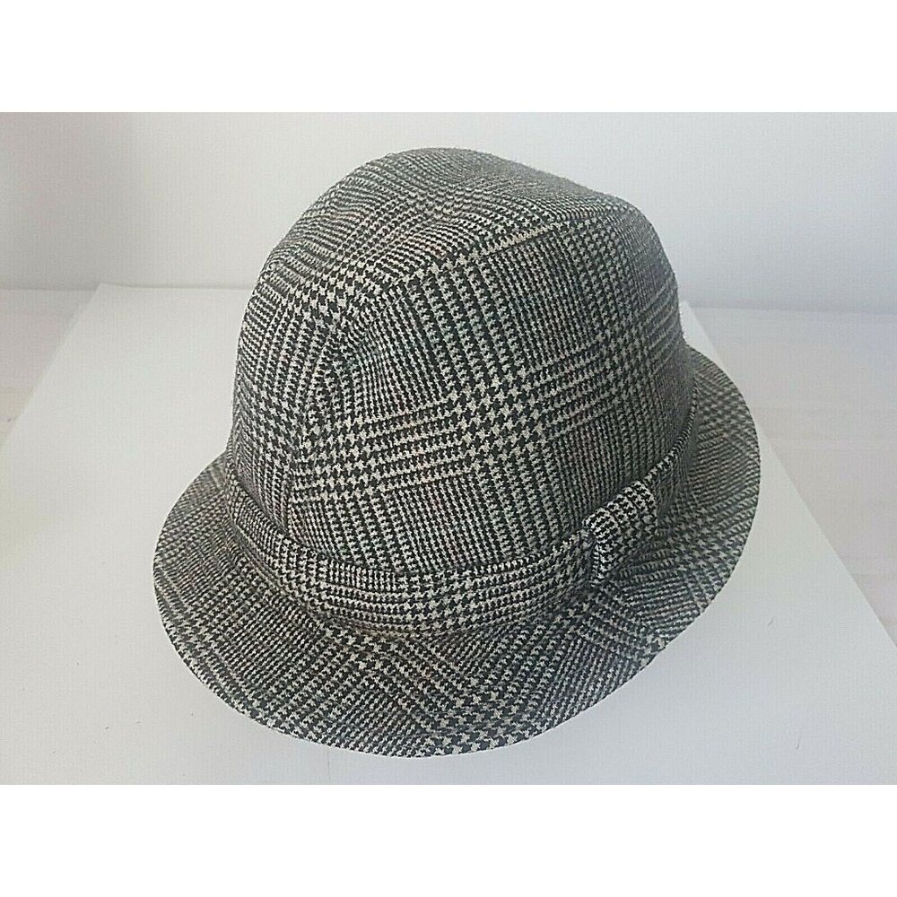 Vintage Hat Wool 100% Made in Great Britain 71/4 59 No brand Tag Men's Plaid